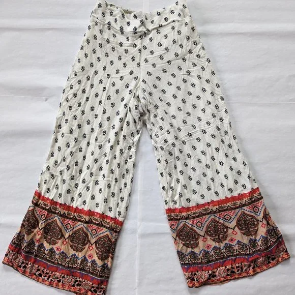 🎉 4 for $25 🎉 Xhilaration Boho Lounge Pull On Wide Leg Pants Size Medium - Picture 3 of 13